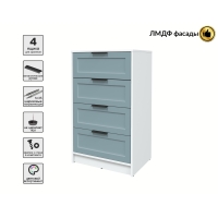 Kомод Тренд КТ-К60 (Белый ЛДСП/ Океан ЛМДФ) Ш600 В1020 Г451